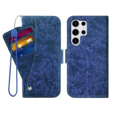 OEM - Samsung Galaxy S26 Ultra Pl&aring;nboksfodral Konstl&auml;der Vattent&aring;lig - Bl&aring;