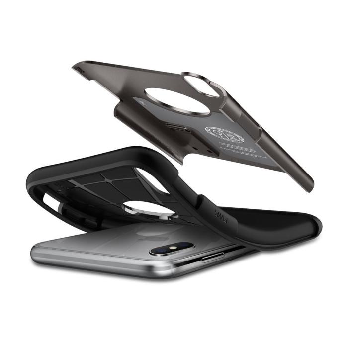 UTGATT4 - SPIGEN Slim Armor Skal till iPhone XS / X - Gunmetal