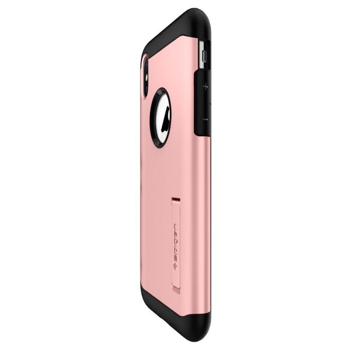 UTGATT4 - SPIGEN Slim Armor Skal till iPhone XS / X - Rose Gold
