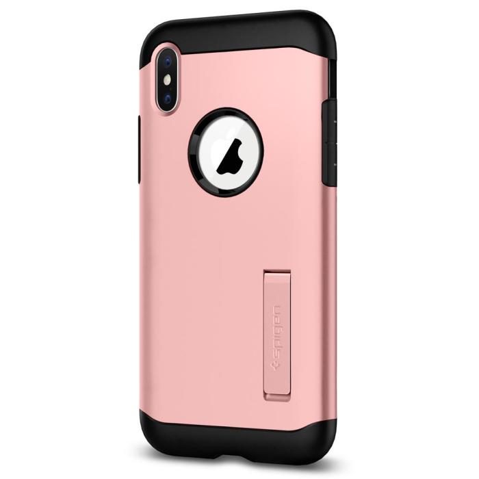 UTGATT4 - SPIGEN Slim Armor Skal till iPhone XS / X - Rose Gold