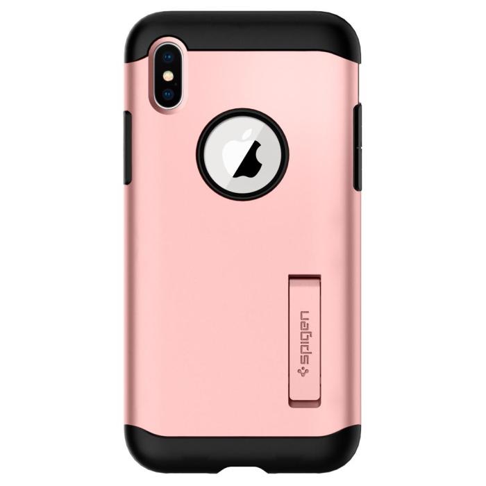UTGATT4 - SPIGEN Slim Armor Skal till iPhone XS / X - Rose Gold