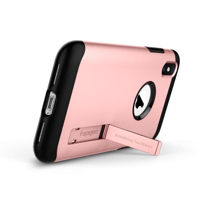 UTGATT4 - SPIGEN Slim Armor Skal till iPhone XS / X - Rose Gold