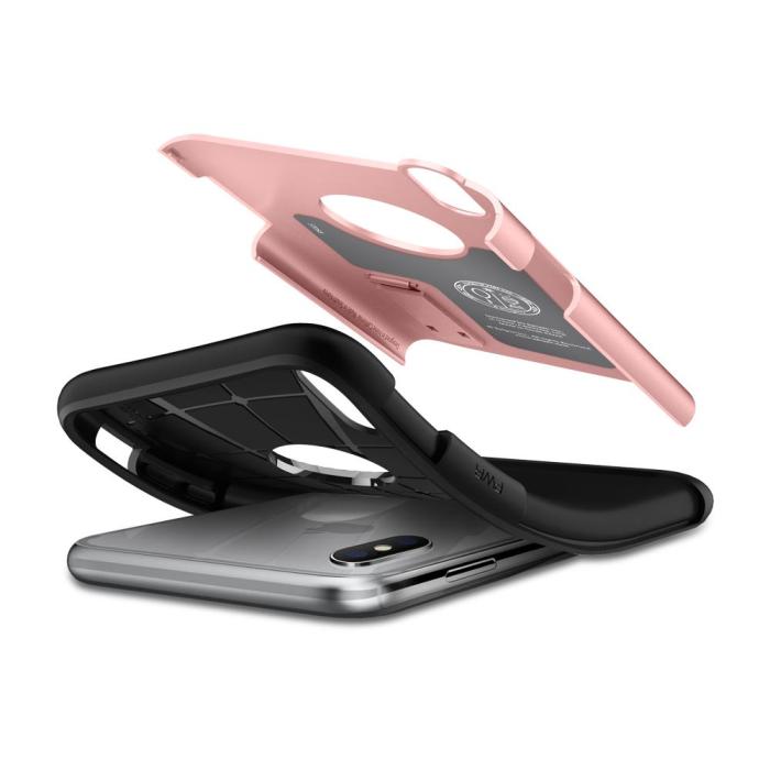 UTGATT4 - SPIGEN Slim Armor Skal till iPhone XS / X - Rose Gold