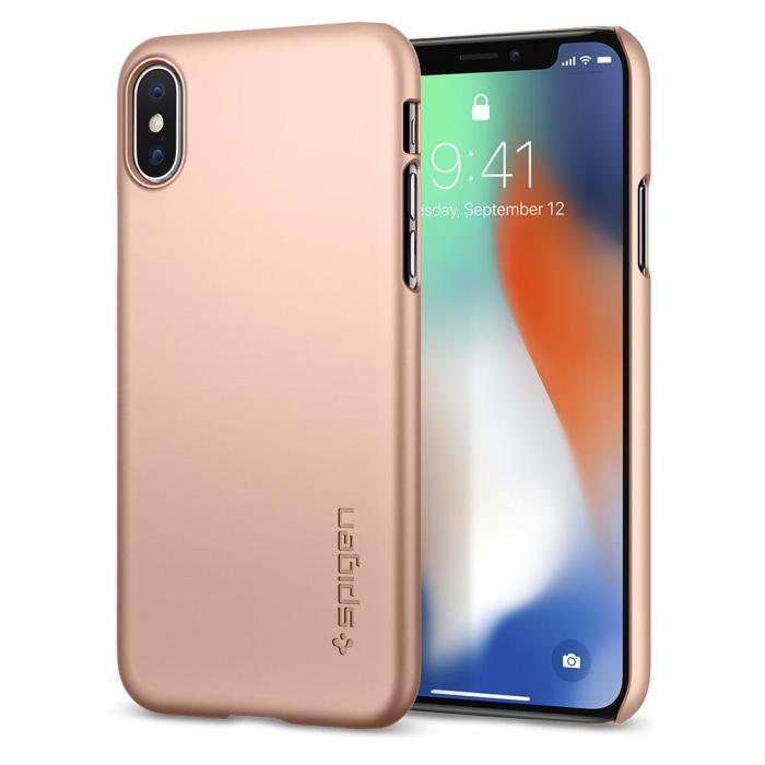 UTGATT4 - Spigen Thin Fit Skal till iPhone XS / X - Blush Gold