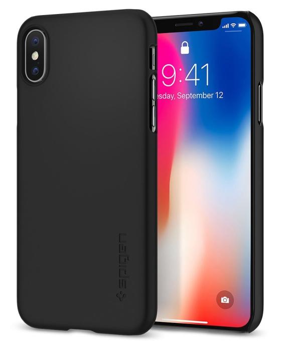 UTGATT5 - Spigen Thin Fit Skal till iPhone X - Svart