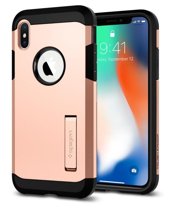 UTGATT4 - SPIGEN Tough Armor Skal till Apple iPhone XS / X - Blush Gold