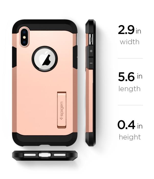 UTGATT4 - SPIGEN Tough Armor Skal till Apple iPhone XS / X - Blush Gold