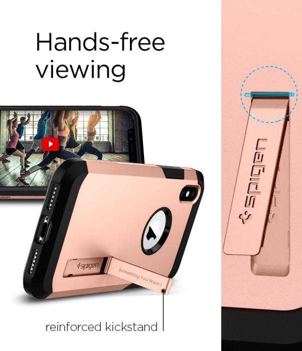 UTGATT4 - SPIGEN Tough Armor Skal till Apple iPhone XS / X - Blush Gold