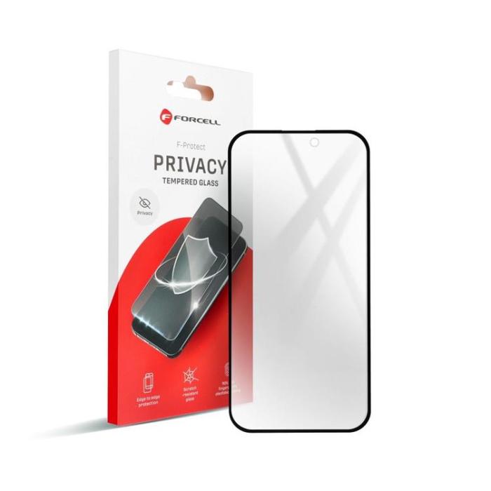 Forcell - Forcell iPhone 14 Pro Härdat Glas Skärmskydd Privacy - Svart