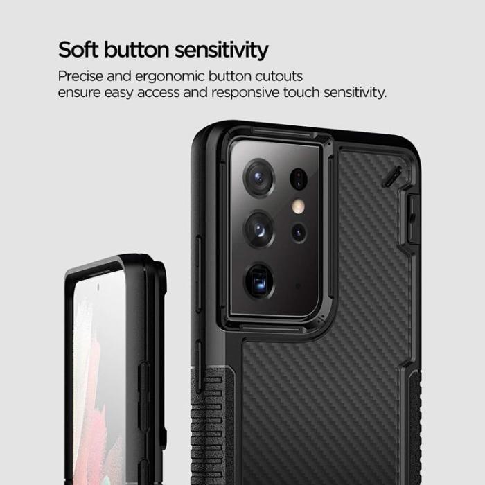 UTGATT4 - VRS DESIGN - Crystal Mixx Pro Skal Samsung Galaxy S21 Ultra - Svart