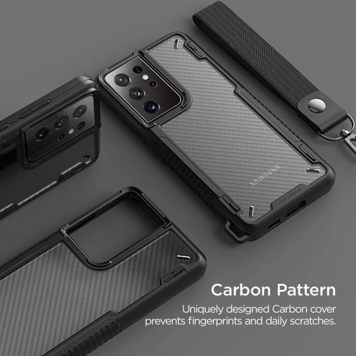 UTGATT4 - VRS DESIGN - Crystal Mixx Pro Skal Samsung Galaxy S21 Ultra - Svart