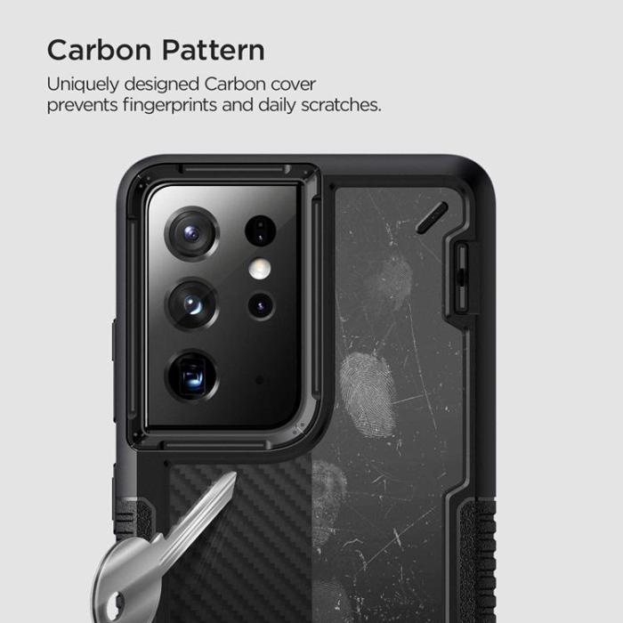 UTGATT4 - VRS DESIGN - Crystal Mixx Pro Skal Samsung Galaxy S21 Ultra - Svart