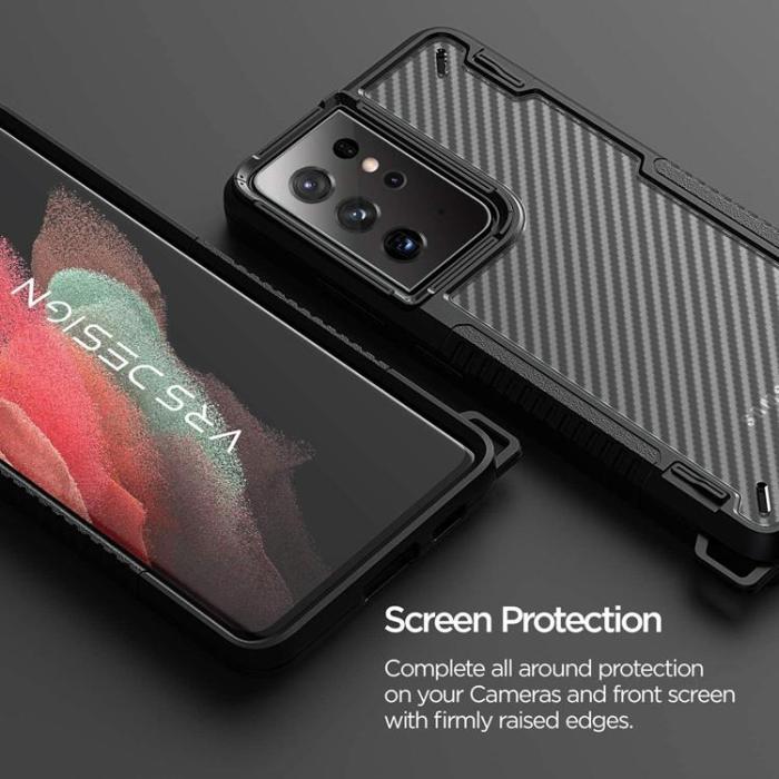UTGATT4 - VRS DESIGN - Crystal Mixx Pro Skal Samsung Galaxy S21 Ultra - Svart