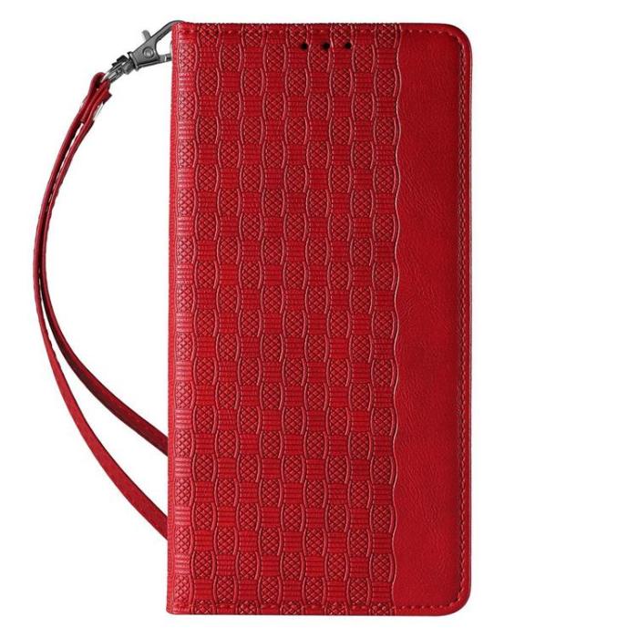 OEM - iPhone 13 Pro Max Plånboksfodral Magnet Strap - Röd