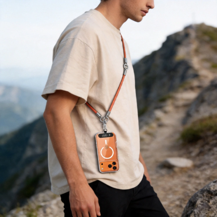 Tech-Protect - Tech-Protect Mobilrem Crossbody Och Wrist C10S - Orange/Titanium