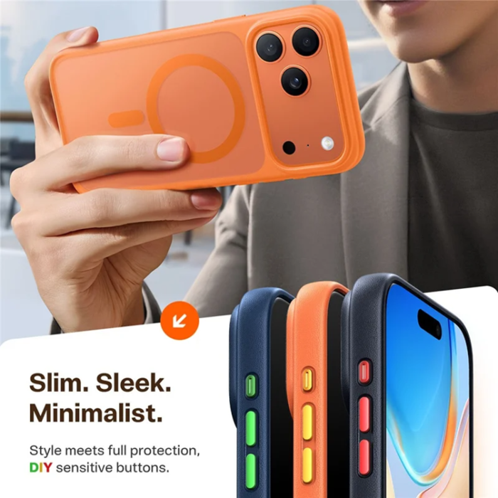 Torras - TORRAS iPhone 17 Pro Mobilskal MagSafe Matte PC + TPU - Orange