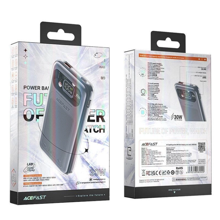 Acefast - Acefast Powerbank 10000mAh 30W Sparkling Series M1 - Grå