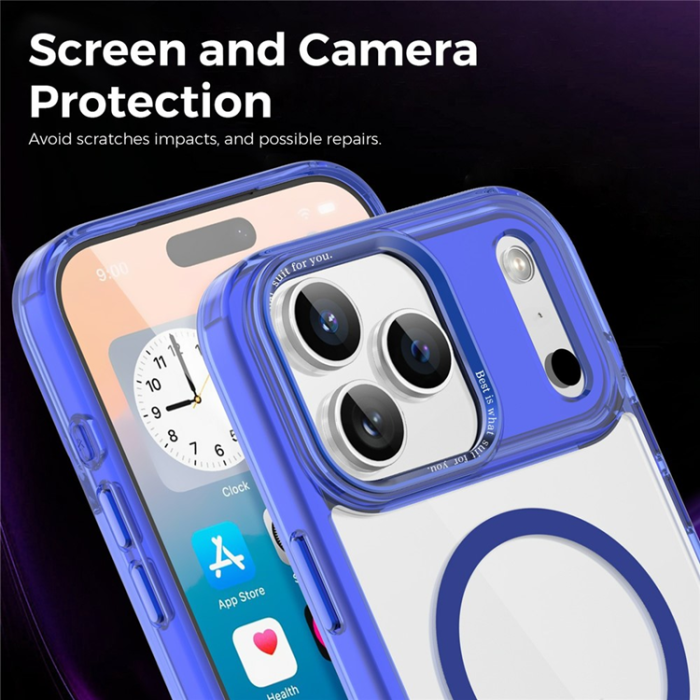 A-One Brand - iPhone 17 Pro Max Mobilskal MagSafe Transparent TPU+PC - Sapphire