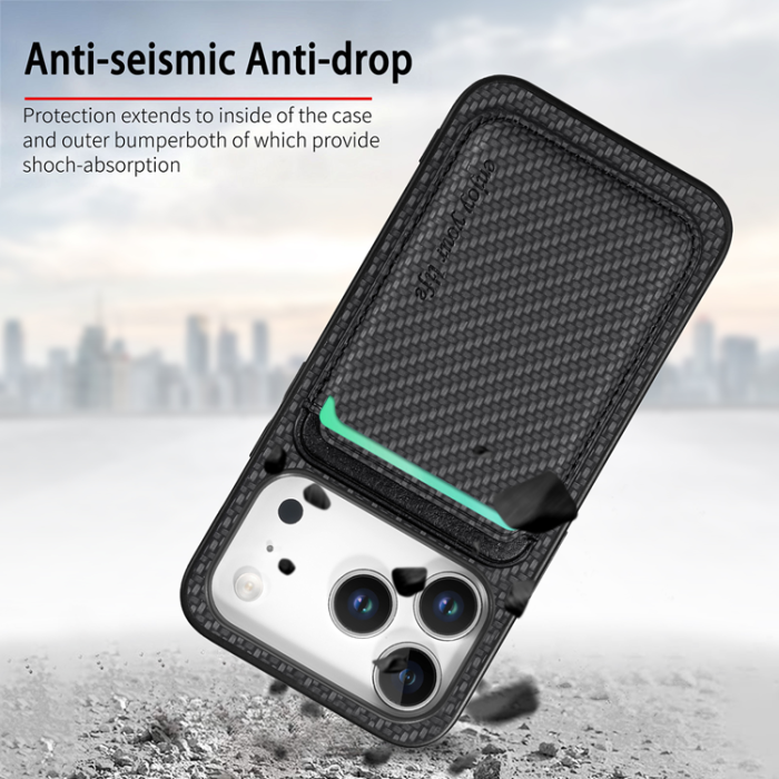 A-One Brand - iPhone 17 Pro Max Mobilskal Detachable Korthållare - Svart