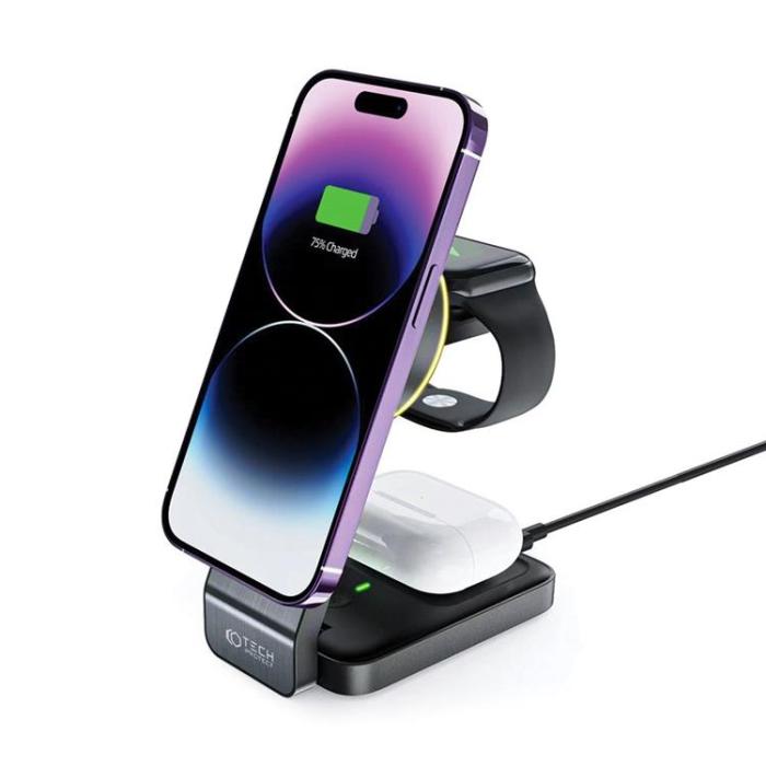 Tech-Protect - Tech-Protect 3-in-1 Trådlös Laddare Magsafe iPhone, Apple Watch, AirPods A28