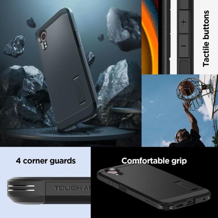 Spigen - Spigen Galaxy XCover 7 Mobilskal Tough Armor - Svart