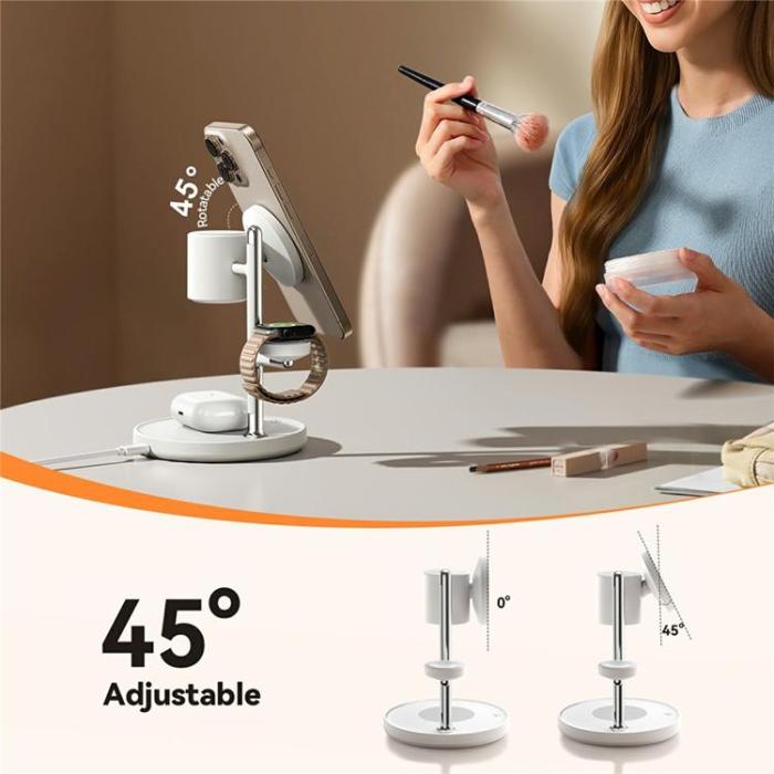 Joyroom - JOYROOM Qi2 Trådlös Laddare iPhone, Apple Watch, Airpods - JR-W23 - Vit