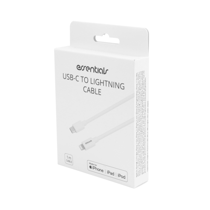UTGATT1 - Essentials MFi USB-C Lightning Kabel 1m - Vit