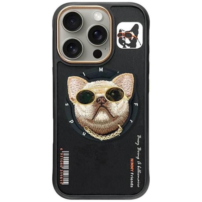 NIMMY - Nimmy iPhone 16 Pro Mobilskal MagSafe Glasses Cool Dog - Svart