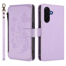 OEM - Samsung Galaxy A37 Pl&aring;nboksfodral Konstl&auml;der Blomtryck - Lila