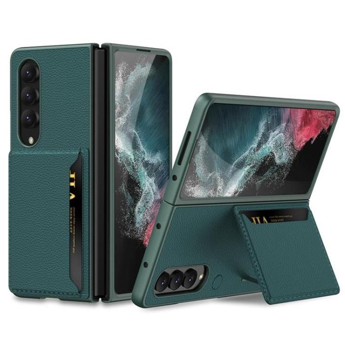 GKK - GKK Galaxy Z Fold 4 Skal Korthållare Kickstand - Grön