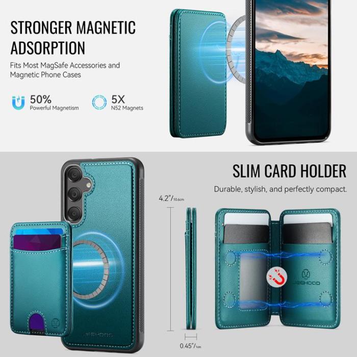 OEM - JEEHOOD Samsung Galaxy A15 5G Mobilskal KonstLäder - Blå