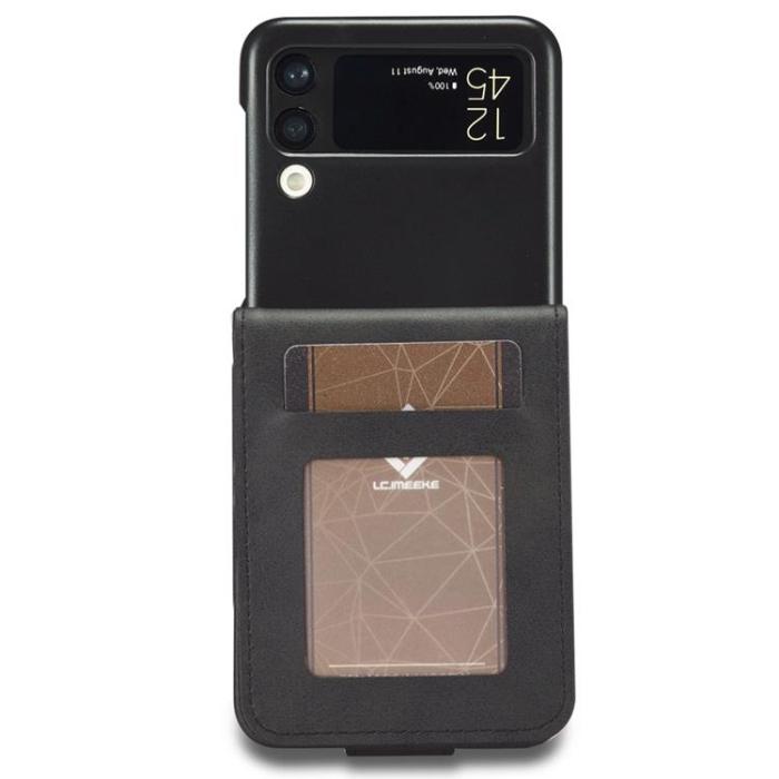 LC.imeeke - LC.IMEEKE Galaxy Z Flip 4 Plånboksfodral PU-Läder - Svart