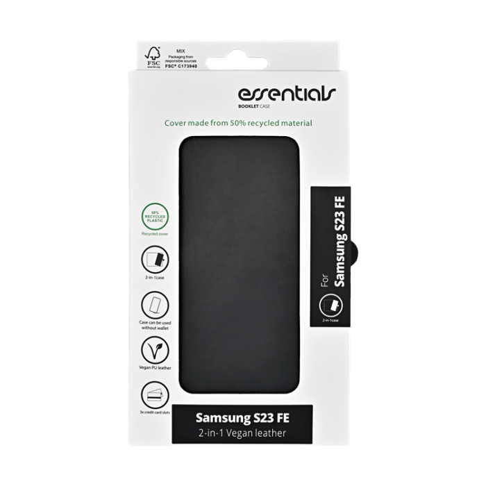 UTGATT1 - Essentials Galaxy S24 Plånboksfodral PU Detachable - Svart