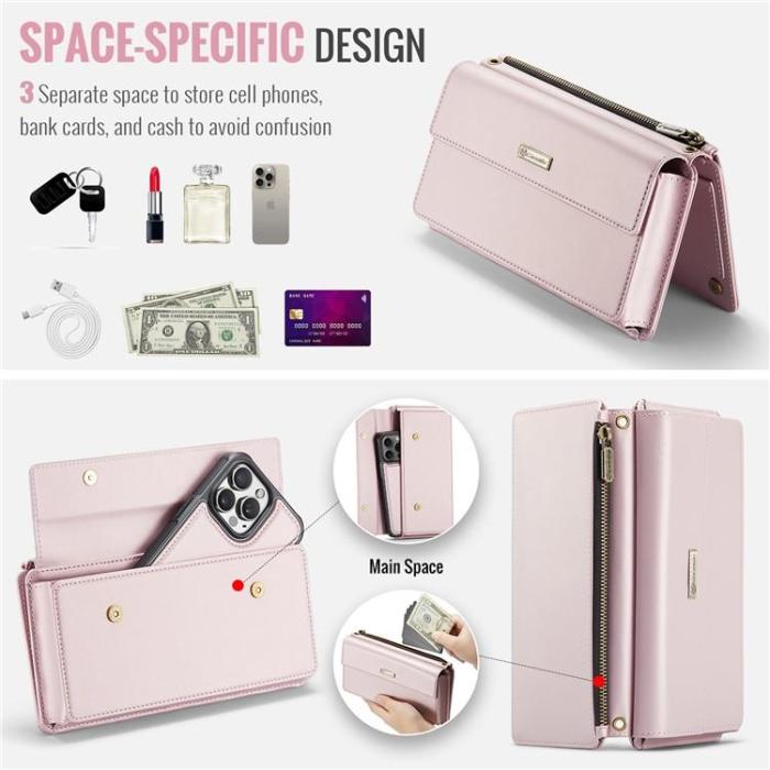Caseme - CASEME Me20 Crossbody Väska 4.0-7.6'' Läder - Rosa
