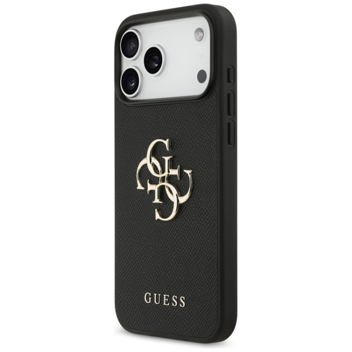 Guess - Guess iPhone 17 Pro Max Mobilskal Grained Classic Logo - Svart