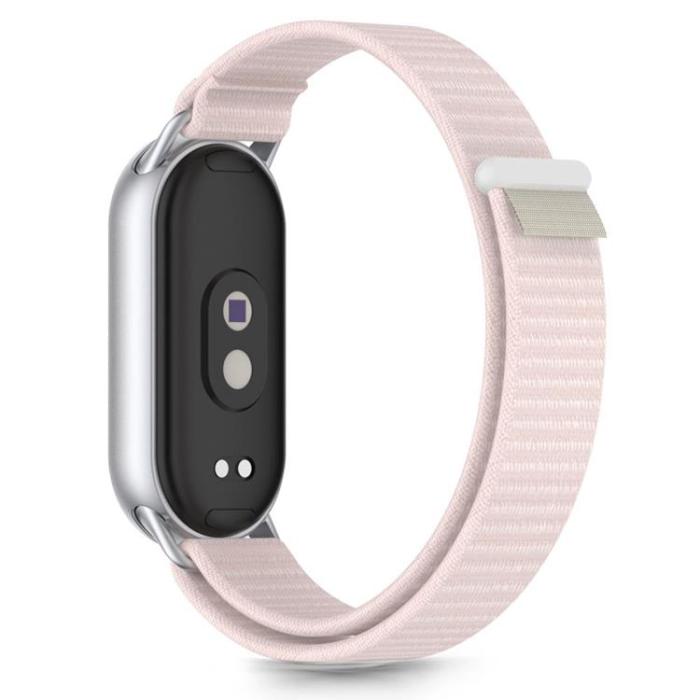 Tech-Protect - Tech-Protect Xiaomi Smart Band 8/9/10/NFC Armband Nylon Stripe - Rosa/Grå