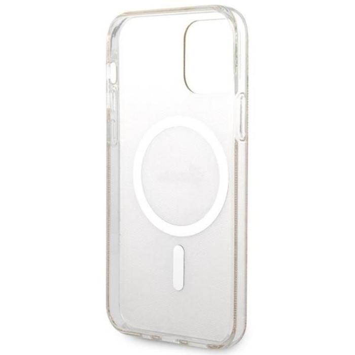 Guess - Guess iPhone 12/12 Pro Magsafe Skal Print + Trådlös Laddare - Brun