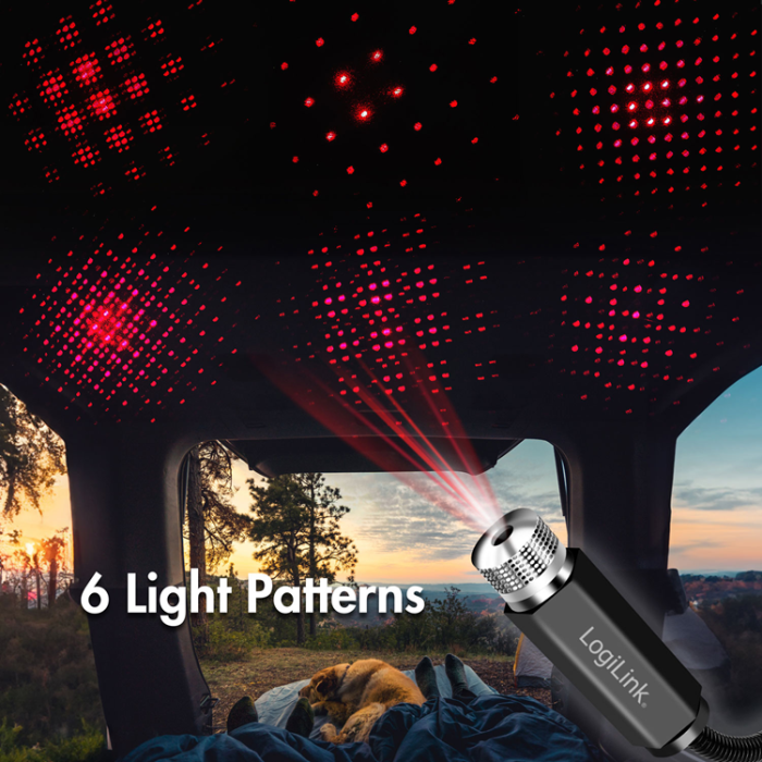 LogiLink - LogiLink LED Starlight 6st ljusmönster USB-A