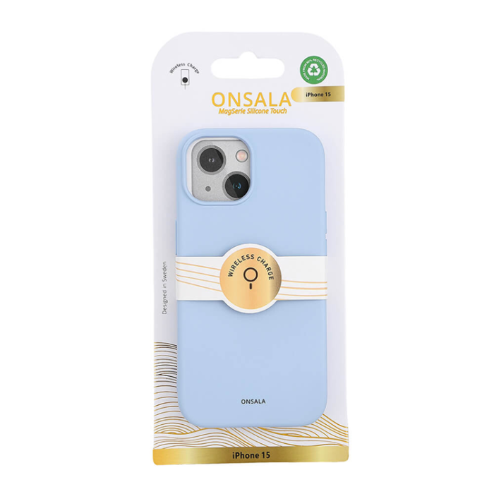 Onsala - Onsala iPhone 15 Mobilskal MagSafe Silikon - Ljusblå