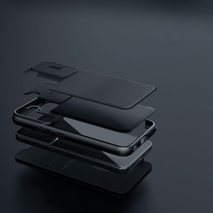 Nillkin - Nillkin iPhone 14 Pro Plånboksfodral Qin Cloth Pro - Blå