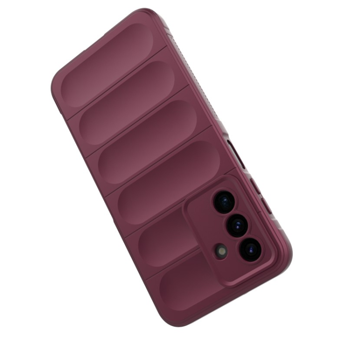 WANLONFENG - WANLONFENG Galaxy A17 Mobilskal med Härdat Glas HD - Vinröd