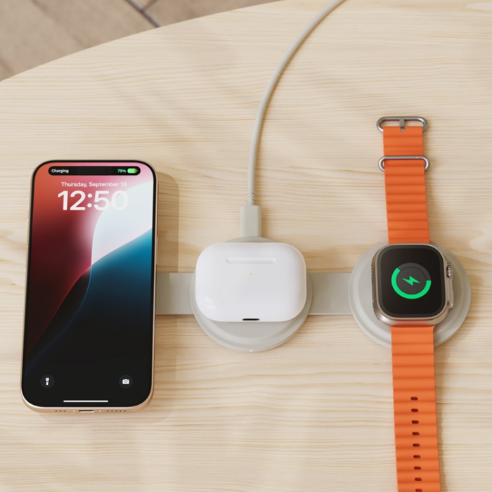 Satechi - Satechi Trådlös Laddare Magsafe iPhone, Apple Watch, AirPods - Sand