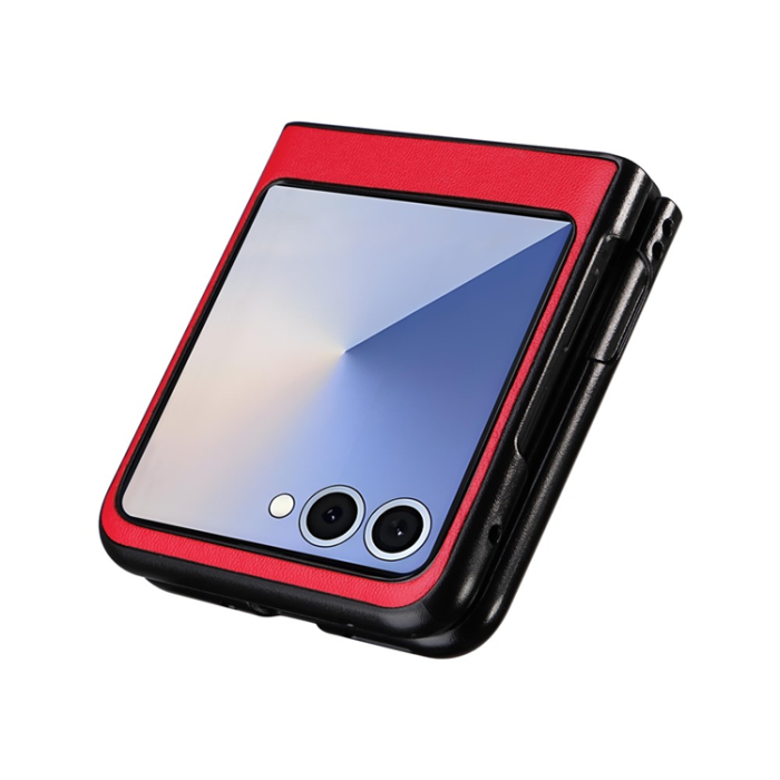 A-One Brand - Galaxy Z Flip 7 Mobilskal PU Läder Protective - Röd