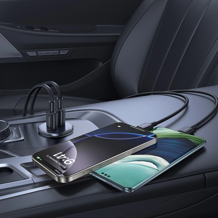 BASEUS - Baseus Billaddare 30W USB-A - USB-C GoTrip - Svart