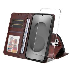 OEM - ENKAY Samsung Galaxy S26 Ultra Pl&aring;nboksfodral Konstl&auml;der - Brun