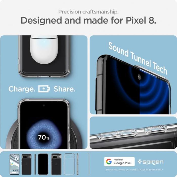 Spigen - Spigen Google Pixel 8 Mobilskal Ultra Hybird - Crystal Clear