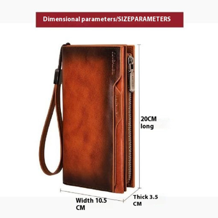 BANYANU - BANYANU Plånbok Väska Vintage Äkta Cow Läder RFID Blocking N2043