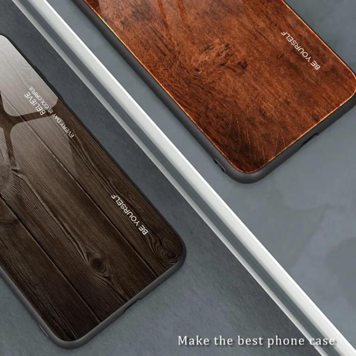 Taltech - Galaxy S24 Plus Mobilskal med Tryck och Baksida - Grått Trä
