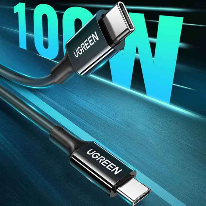 Ugreen - Ugreen US300 USB-C till USB-C kabel 480Mb/s 5A 1m - Svart
