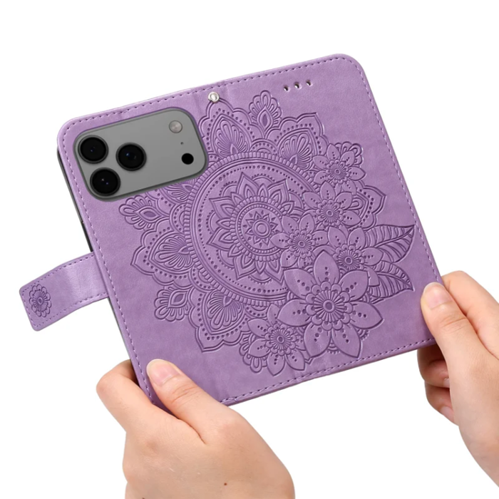A-One Brand - iPhone 17 Pro Max Plånboksfodral Floral Pattern - Lila